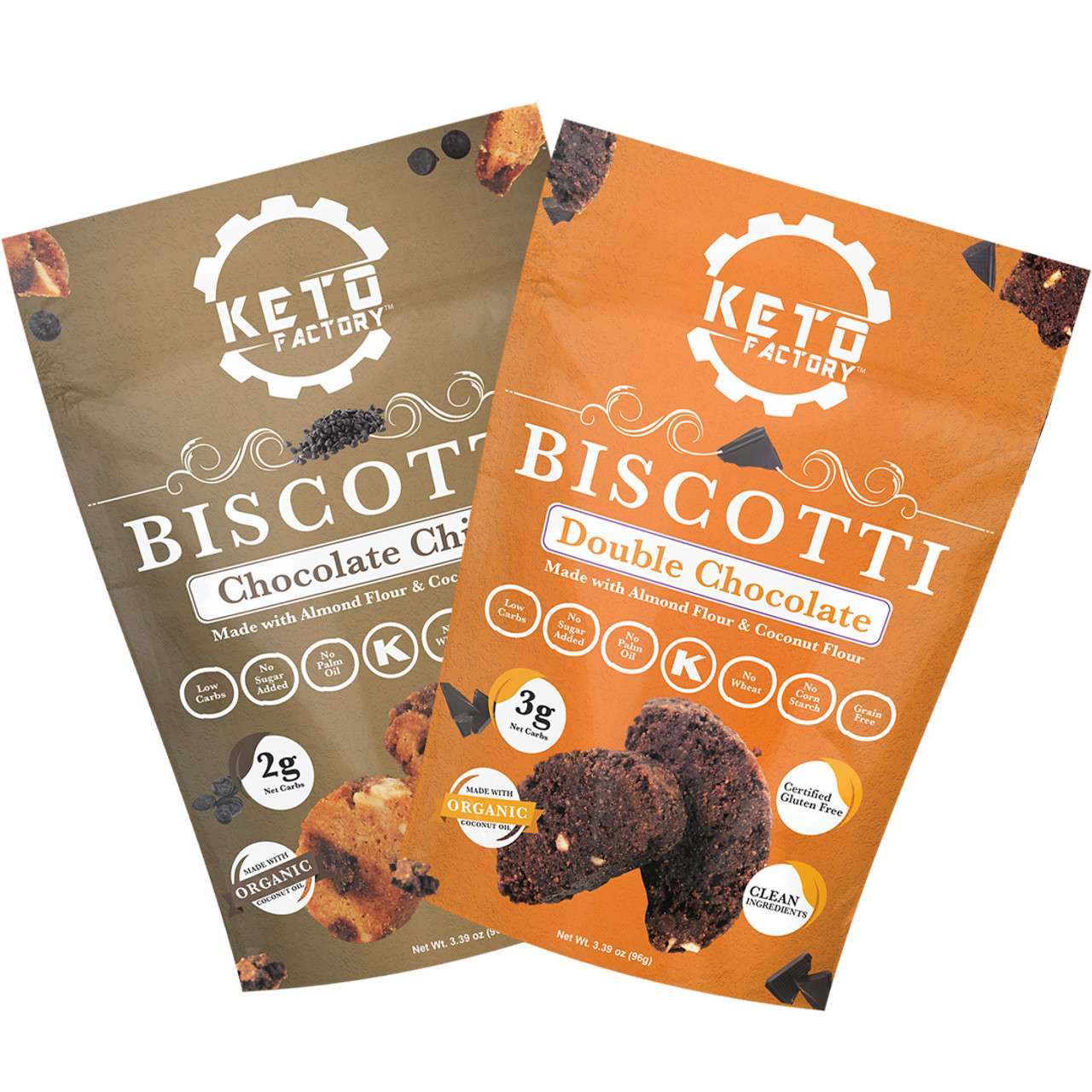 Double Chocolate and Chocolate Chip KETO BISCOTTI – pack of 2