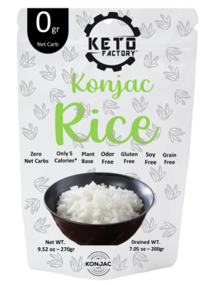 Keto Factory Konjac Rice - Zero Net Carbs, Plant-Based, Gluten-Free, and Low-Calorie